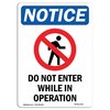 Signmission OSHA Notice Sign, 5" Height, Do Not Enter While Sign With Symbol, Portrait, 10PK OS-NS-D-35-V-11257-10PK